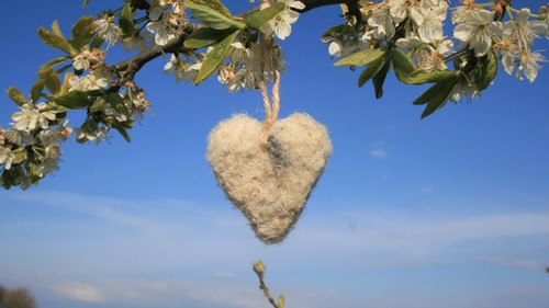 Natural Swaledale Heart Key Ring